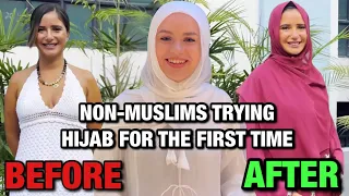 This girl tried hijab for the first time and she loved it! Mashallah she looks beautiful in hijab ❤️