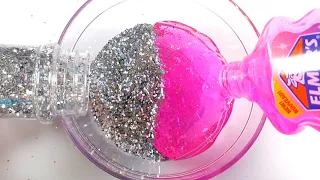 DIY Glitter Bomb Slime - Satisfying Pink Silver Slime ASMR