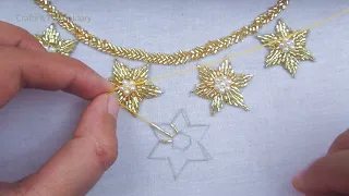 Amazing Beaded Hand Embroidery Neck Design for Dresses, New Beads Work, Easy Neck Stitches