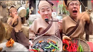 All satisfying episodes from Chinese man cooking stone foods, eating Chili ASMR, MUKBANG, #part4.