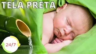 🟩◼ Ruído branco da fonte de bambu & Piano [24/7] tela preta ◼🟩 Põe você para dormir em 3 minutos!