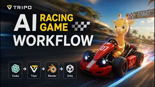 How to Make a Racing Game with a fully AI Workflow | Tripo AI + Codex + Blender + Unity