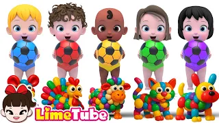🎈 Pop the Magic Balloon! Guess the Surprise Animal Inside! 🐶🎉 | Learn Animal Words | LimeTube