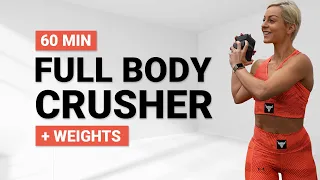 60 MIN FULL BODY CRUSHER WITH WEIGHTS | 3 Circuits  | Strength Focus & Conditioning  | Super Sweaty