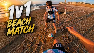 1v1 football game POV #messivsronaldo #beachfootball #pov #soccerlife 