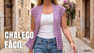 Chaleco a Crochet FÁCIL para TODAS LAS TALLAS | Paso a paso