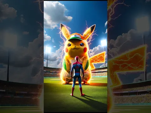 Spider-Man & Pikachu India vs Pakistan vs China kiska Pikachu jeetega?#spiderman #shorts