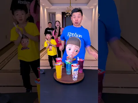 The Milk Tea Drinking Challenge Is So Fun, Give It A Try! #Funnyfamily #Partygames #Familygames