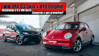 Rodamos até acabar a bateria: GWM Ora e BYD Dolphin em simulação, na pista. Entregam o que prometem?