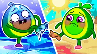 Learn Good Habits 😄 with Avocado Baby and Hot vs Cold Challenge || More Funny Stories for Kids 🥑