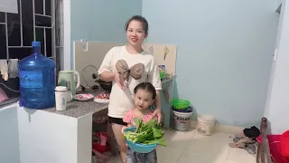 Today, my daughter and I will cook dinner for the whole family.