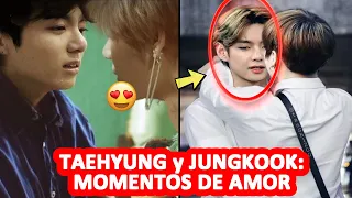 💖 ¡LO NOTASTE! 💋 BESOS ROMÁNTICOS entre TAEHYUNG y JUNGKOOK ❤️ Momentos de AMOR Taekook