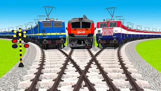【踏切アニメ】あぶない電車 5 TRAIN THOMAS 🚦 Fumikiri 3D Railroad Crossing Animation Kereta Api Kartun #123