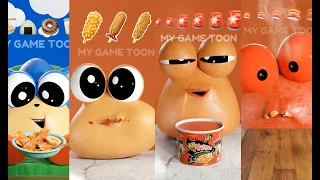 ASMR Eating emoticons in order Compilation #pou #mukbang #asmr