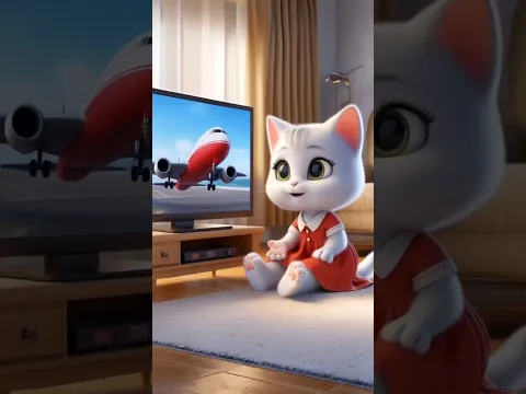 Cute cat and kitten are travelling by airplane that crashes at ocean #cat #cutecat #catlover
