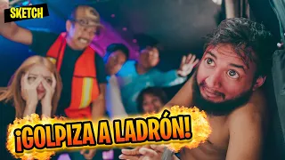 ¡ASALTO termina en GOLPIZA A LADRÓN en combi! 🚎 | SKETCH