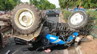 मौत के मुंह से निकल कर आया ड्राइवर जीप वाले की छोटी सी गलती के कारण। tractor & Jeep Accident mohali