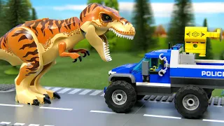 Lego Dinosaur vs Police car