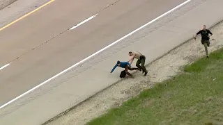 Police tackle stolen ambulance driver on highway after 70-mile chase | ABC7 Chicago