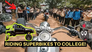 സൂപ്പർ ബൈക്കുമായി കോളേജിലേക്ക്😱🤯 | BABS MONSTERTRUCK V2 | STUDENTS REACTION | KOCHIMACHAN |