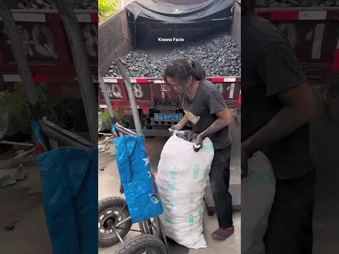 This girl works as a coal filler to earn money. #shortsvideo