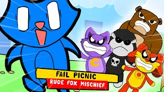 🏕️🔥Chaos in the Wild! Rude Fox Ruins Catnap, Dogday, Gruffy Bear & Babachops' Camping Trip!