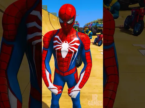 DESAFIO DE MOTOS COM HOMEM ARANHA vs FUSÃO HULK VENOM - GTA V #shorts  #spiderman #hulksmash