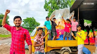 Korutla 👉 Moghilpet & Rudrangi | Ganesh Idol Transportation on 👉AUTO | ABM Creations