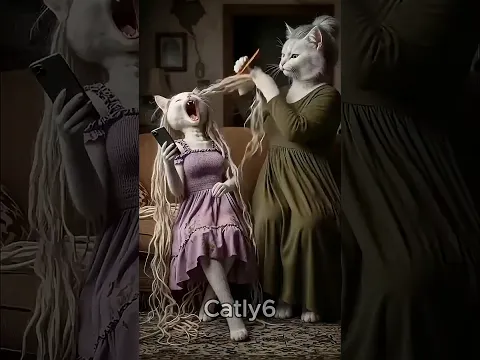 قصة القطة اللي رفضت تمشيط شعرها… وشوفو وش صار! 🐱🐍