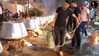 اكبر كميه طبخ بوزن طن ونص لحم +طن ونص حمص مع التوزيع الصباحي
