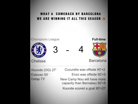 REMONTADA😭😭 #barcelona #chelsea #championsleague #lamineyamal #estevao #trendingnow #shorts