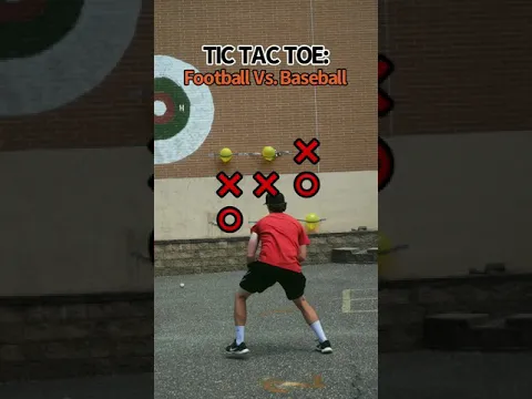 CRAZY Football Vs. Baseball TIC TAC TOE CHALLENGE! #Shorts
