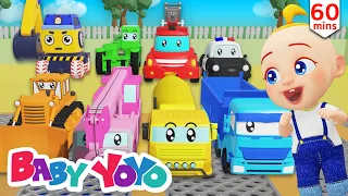 The Colors Song (Coloring Construction Vehicles) + more nursery rhymes & Kids songs - Baby yoyo