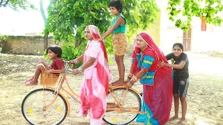 सास बहु की कॉमेडी, साइकिल चलने का राजा कौन ? Rajasthani Best Video