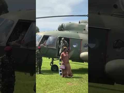 Arrival of Gen Muhoozi Kainerugaba and wife for Cedric Babu's burial #museveni #presidentmuseveni