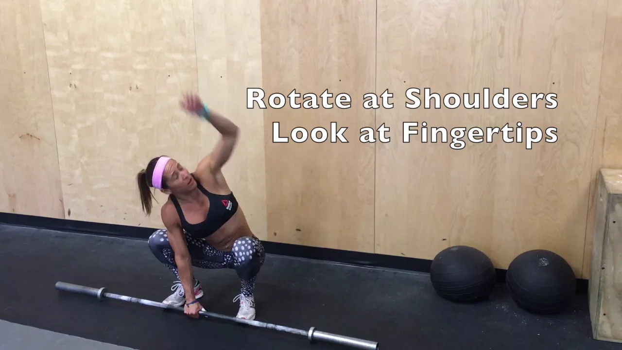 Image Squat profondo con rotazione toracica