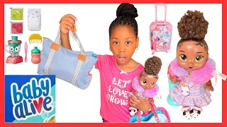 Baby Alive Doll Packing for Vacation Feeding  🍼 & Changing Diaper.