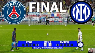 PSG vs INTER MILAN FINAL 2025 FULL PENALTY SHOOTOUT - UEFA Champions League - PES gameplay