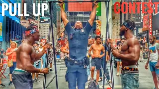 Street workout | @BrolyGainz007 challenge New Yorkers to a pull up contest in time square