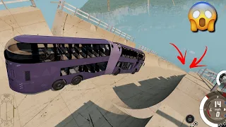 ÔNIBUS vs MEGA RAMPAS 2😱, Simulador de carros, testes e destruição, BeamNG drive, jogo de carros