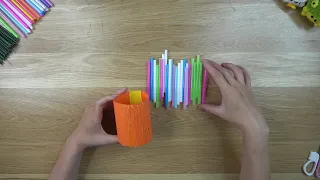 Let's recycle those discarded plastic straws into a beautiful pen holder!