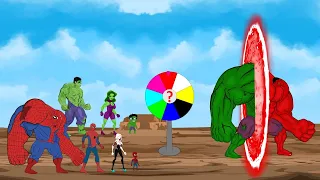 Evolution Of HULK Family Vs SPIDER-MAN Family Transformation Game: Who Will Win? | 어몽어스 오징어 게임 2