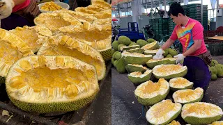 Easy way to cutting a big Jackfruit by this man - Thai fruit💛🍋