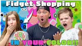 FIDGET SHOPPING CHALLENGE *In Your COLOR!!* w/ NO Budget!! Sopo Squad Family!