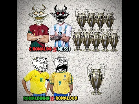 RONALDO X MESSI VS RONALDO9 X RONALDINHO #football #trophy #shorts