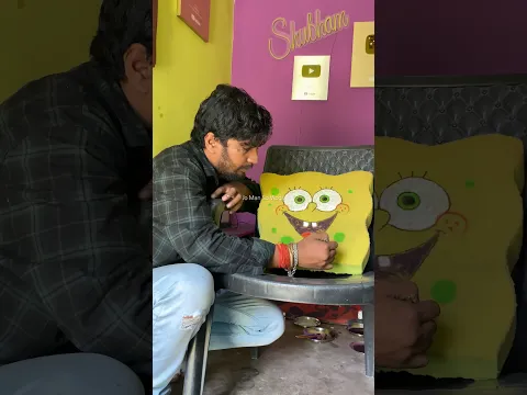 😵 I Made Real Sponge Bob #shorts #art #craft #paint #jomansovlogs
