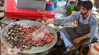 Tawa Fry Kaleji Recipe : Fazal Hotel - Board Bazar, Afghan Street Food Peshawar | Liver Fry Recipe