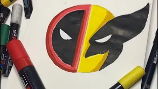 Dibujando Logo de Deadpool y wolverine #cartoon #art #poscas #drawing #viralvideo #fyp | RomanART