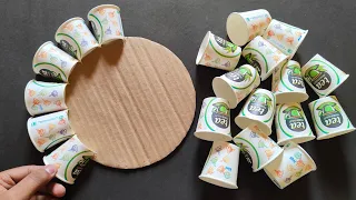 Unique Wall Hanging Craft Using Paper Cups | Best Out Of Waste Cardboard | Home Decoration Ideas