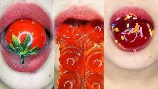 asmr SATISFYINGLY TASTY RED FOODS eating sounds